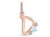 Moonstone & White Topaz Alphabet D Pendant RBM-RDA-82.