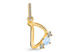 Moonstone & White Topaz Alphabet D Pendant RBM-RDA-82.