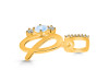Moonstone & White Topaz Alphabet Q Pendant RBM-RDA-95.