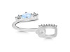 Moonstone & White Topaz Alphabet U Pendant RBM-RDA-99.
