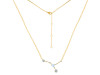 cancer Zodiac Star Constellation Moonstone & White Topaz Necklace RBM-RDN-486.