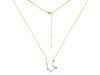 Aquarius Zodiac Star Constellation Moonstone & White Topaz Necklace RBM-RDN-487.