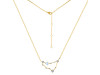 Capricorn Zodiac Star Constellation Moonstone & White Topaz Necklace RBM-RDN-489.