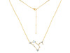 Leo Zodiac Star Constellation Moonstone & White Topaz Necklace RBM-RDN-493.