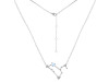 Leo Zodiac Star Constellation Moonstone & White Topaz Necklace RBM-RDN-493.
