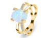 Moonstone Raw Crystal & White Topaz Ring RBM-RR-382.