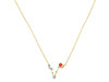 Pisces Zodiac Star Constellation Red Onyx & White Topaz Necklace ROX-RDN-387.