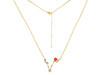Pisces Zodiac Star Constellation Red Onyx & White Topaz Necklace ROX-RDN-387.