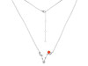 Pisces Zodiac Star Constellation Red Onyx & White Topaz Necklace ROX-RDN-387.
