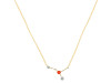 cancer Zodiac Star Constellation Red Onyx & White Topaz Necklace ROX-RDN-486.