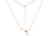 cancer Zodiac Star Constellation Red Onyx & White Topaz Necklace ROX-RDN-486.