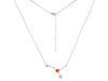 cancer Zodiac Star Constellation Red Onyx & White Topaz Necklace ROX-RDN-486.