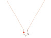 Aquarius Zodiac Star Constellation Red Onyx & White Topaz Necklace ROX-RDN-487.