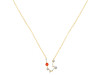 Aquarius Zodiac Star Constellation Red Onyx & White Topaz Necklace ROX-RDN-487.