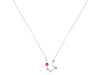 Aquarius Zodiac Star Constellation Red Onyx & White Topaz Necklace ROX-RDN-487.