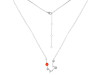 Aquarius Zodiac Star Constellation Red Onyx & White Topaz Necklace ROX-RDN-487.