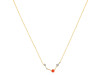 Aries Zodiac Star Constellation Red Onyx & White Topaz Necklace ROX-RDN-488.