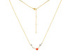 Aries Zodiac Star Constellation Red Onyx & White Topaz Necklace ROX-RDN-488.