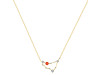 Capricorn Zodiac Star Constellation Red Onyx & White Topaz Necklace ROX-RDN-489.