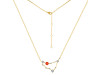 Capricorn Zodiac Star Constellation Red Onyx & White Topaz Necklace ROX-RDN-489.