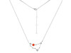 Capricorn Zodiac Star Constellation Red Onyx & White Topaz Necklace ROX-RDN-489.