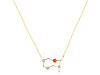 Gemini Zodiac Star Constellation Red Onyx & White Topaz Necklace ROX-RDN-490.