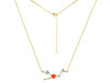 Taurus Zodiac Star Constellation Red Onyx & White Topaz Necklace ROX-RDN-492.