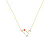 Leo Zodiac Star Constellation Red Onyx & White Topaz Necklace ROX-RDN-493.
