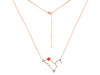 Leo Zodiac Star Constellation Red Onyx & White Topaz Necklace ROX-RDN-493.