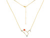 Leo Zodiac Star Constellation Red Onyx & White Topaz Necklace ROX-RDN-493.
