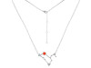 Leo Zodiac Star Constellation Red Onyx & White Topaz Necklace ROX-RDN-493.