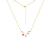 Libra Zodiac Star Constellation Red Onyx & White Topaz Necklace ROX-RDN-494.