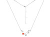 Libra Zodiac Star Constellation Red Onyx & White Topaz Necklace ROX-RDN-494.