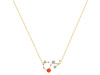 Scorpio Zodiac Star Constellation Red Onyx & White Topaz Necklace ROX-RDN-495.