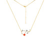 Scorpio Zodiac Star Constellation Red Onyx & White Topaz Necklace ROX-RDN-495.