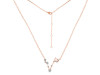 Pisces Zodiac Star Constellation Rose Quartz & White Topaz Necklace RSQ-RDN-387.