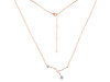 cancer Zodiac Star Constellation Rose Quartz & White Topaz Necklace RSQ-RDN-486.