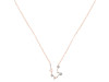 Aquarius Zodiac Star Constellation Rose Quartz & White Topaz Necklace RSQ-RDN-487.