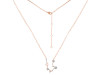 Aquarius Zodiac Star Constellation Rose Quartz & White Topaz Necklace RSQ-RDN-487.