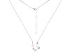 Aquarius Zodiac Star Constellation Rose Quartz & White Topaz Necklace RSQ-RDN-487.