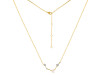 Aries Zodiac Star Constellation Rose Quartz & White Topaz Necklace RSQ-RDN-488.