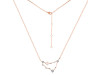 Capricorn Zodiac Star Constellation Rose Quartz & White Topaz Necklace RSQ-RDN-489.