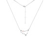 Capricorn Zodiac Star Constellation Rose Quartz & White Topaz Necklace RSQ-RDN-489.