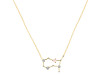 Gemini Zodiac Star Constellation Rose Quartz & White Topaz Necklace RSQ-RDN-490.