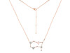 Gemini Zodiac Star Constellation Rose Quartz & White Topaz Necklace RSQ-RDN-490.