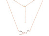 Taurus Zodiac Star Constellation Rose Quartz & White Topaz Necklace RSQ-RDN-492.