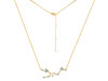 Taurus Zodiac Star Constellation Rose Quartz & White Topaz Necklace RSQ-RDN-492.