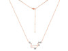 Libra Zodiac Star Constellation Rose Quartz & White Topaz Necklace RSQ-RDN-494.