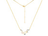 Libra Zodiac Star Constellation Rose Quartz & White Topaz Necklace RSQ-RDN-494.