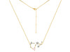 Scorpio Zodiac Star Constellation Rose Quartz & White Topaz Necklace RSQ-RDN-495.